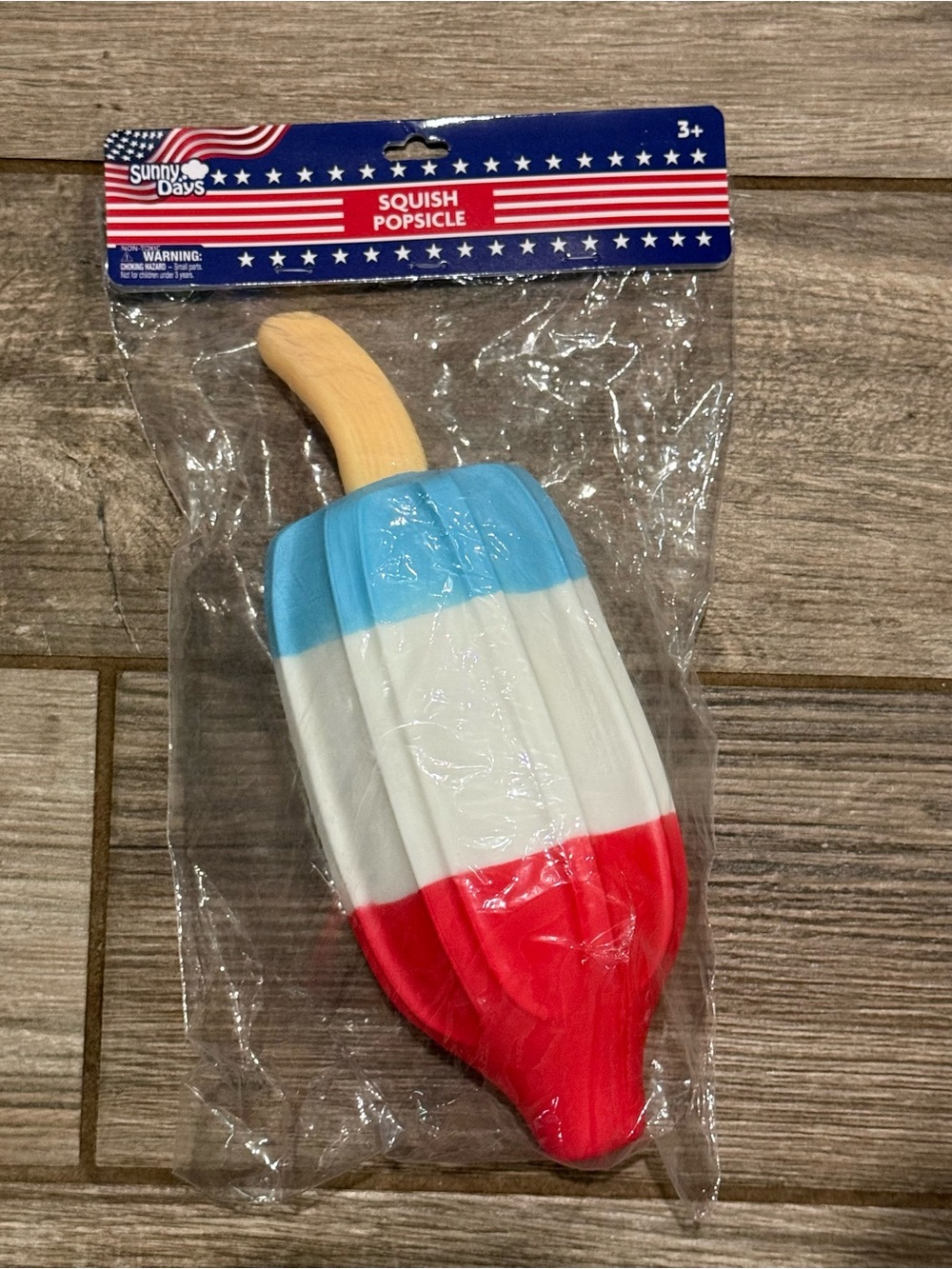 Sunny Days Squish Popsicle Toy - Red White Blue